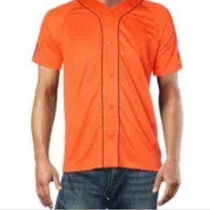 NEW Adidas Mesh Baseball Orange Jersey Shirt